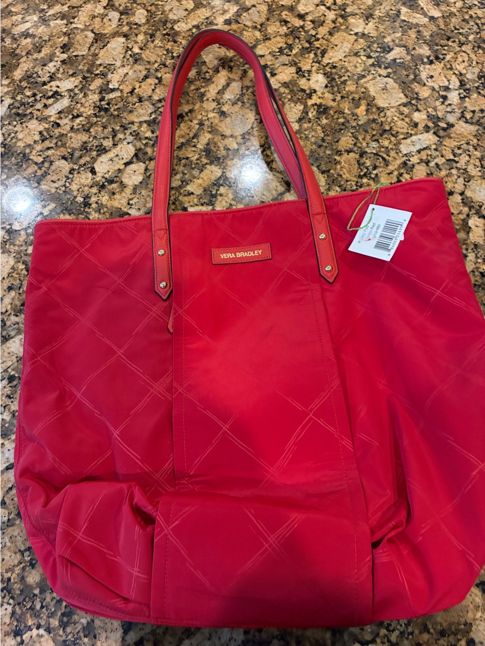Vera Bradley Bright Red Quilted-Pattern Tote